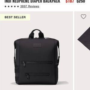 Dagne Dover Black Neoprene Diaper Backpack